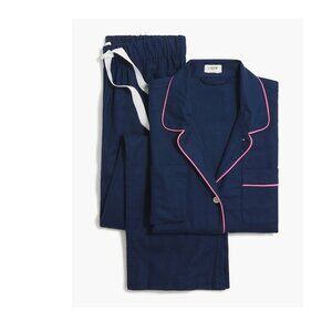 NWT J. Crew Factory Flannel Pajama Set Navy Blue Size Small